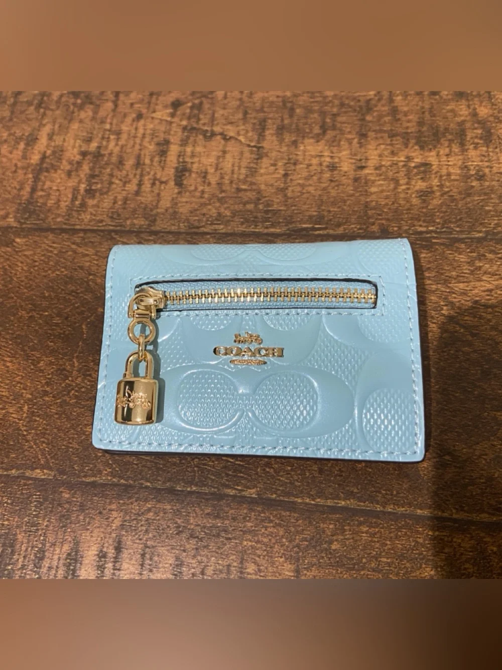 Coach Card Case With Charm In Signature Leather
